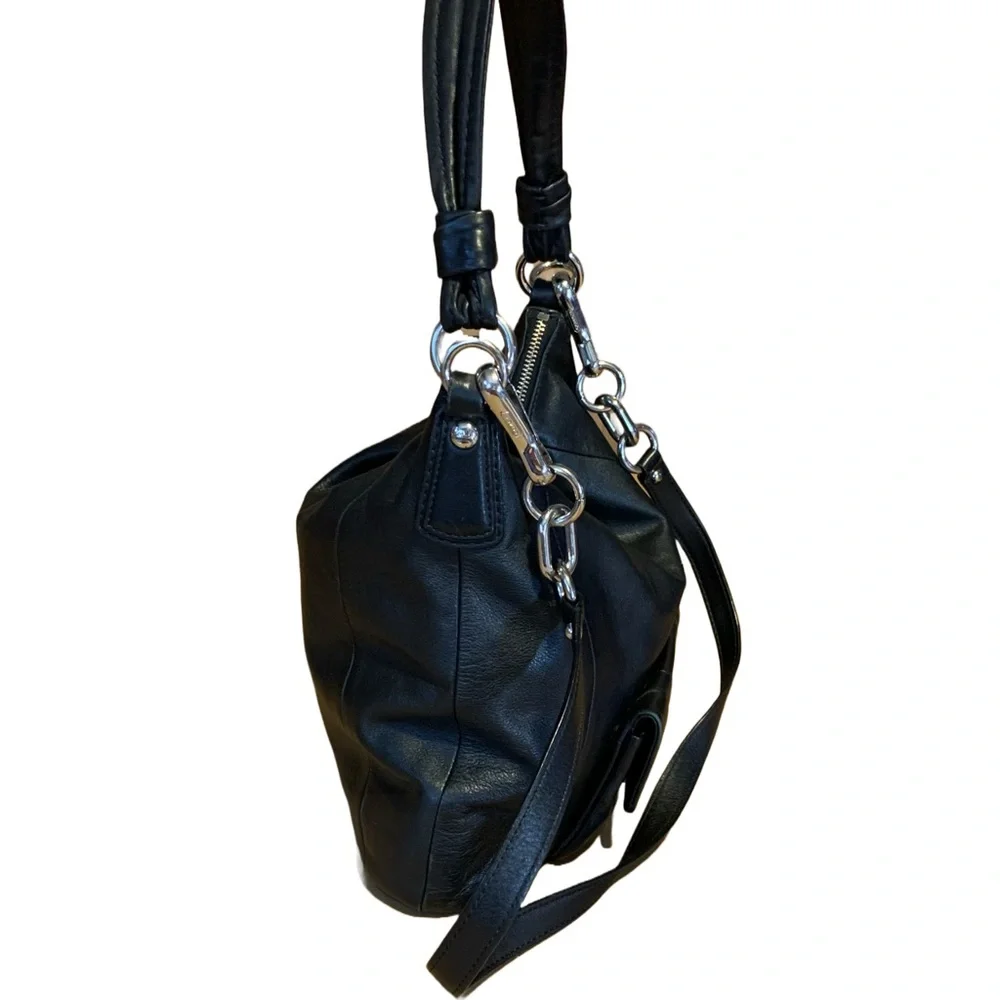COACH “KRISTIN” BLACK LEATHER 14783 SHOULDER BAG